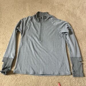Oiselle Ink Blue/White Flyout Wool Half Zip